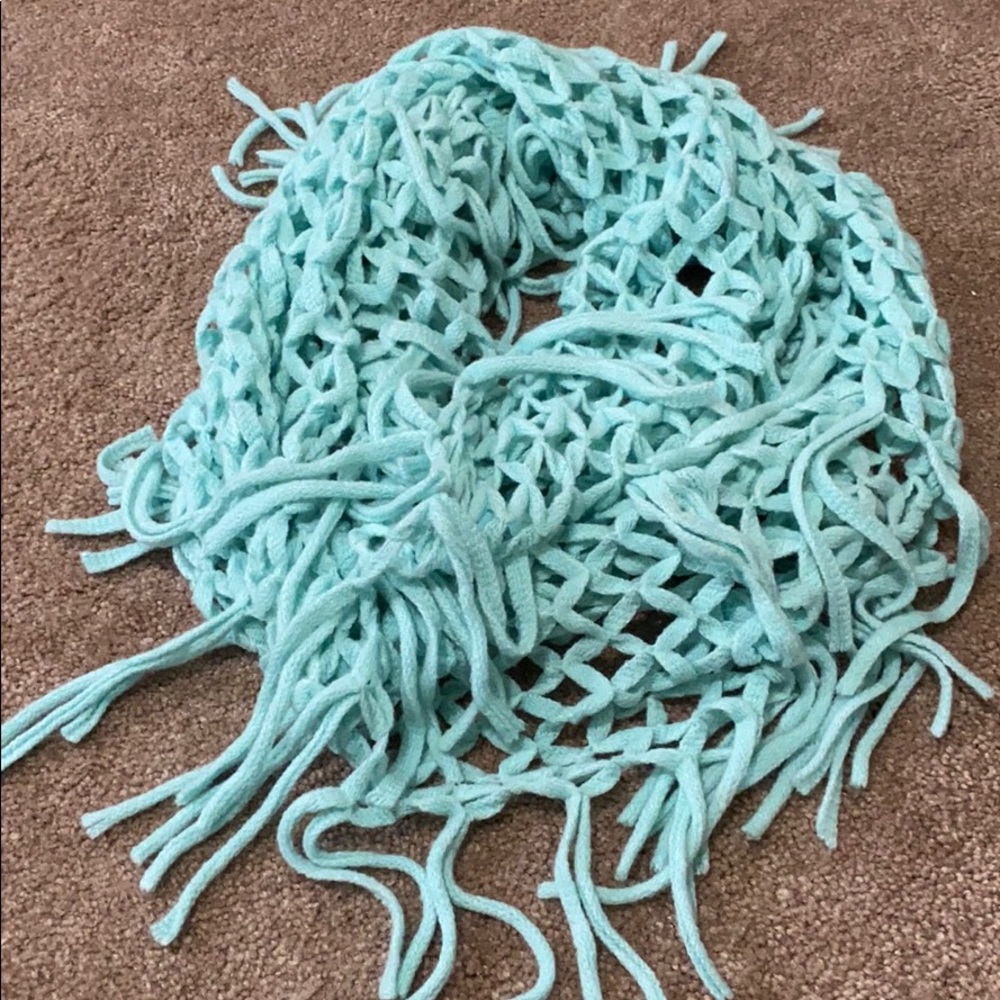 Fringed infinity scarf